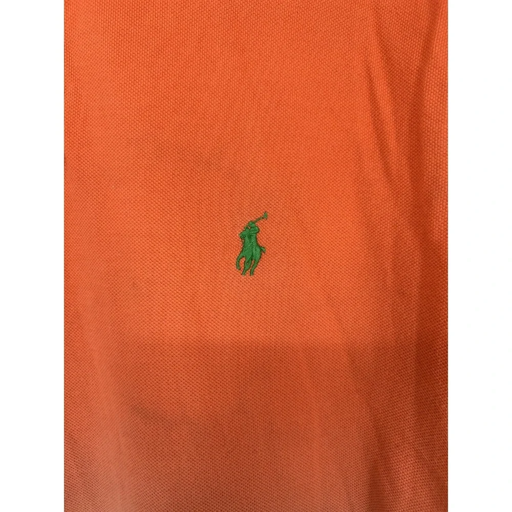 Polo Ralph Lauren Polo Shirt Mens XL Orange White Ombre Gradient Short Sleeve